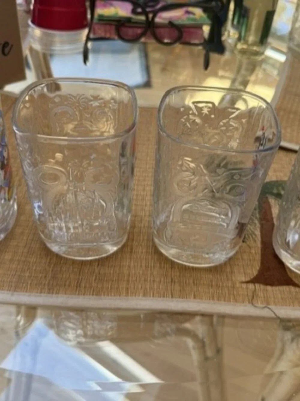 Walt Disney World McDonalds Mickey 2000 Celebration Square Glasses VTG Set of 4